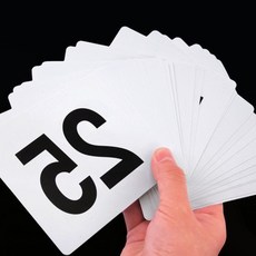 번호판 플라스틱 숫자카드 25매 탁자 단체 좌석 안내 표시, 1개, 블랙