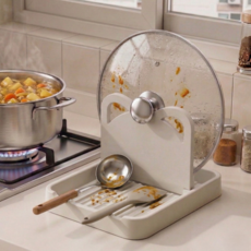 임셀 냄비 뚜껑 거치대 국자 집게 조리도구 받침대, 1개, 아이보리