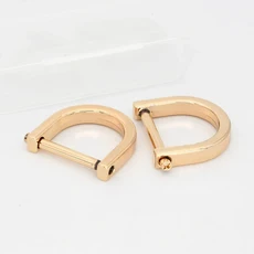 2PCS 금속 분리형 개방형 수리 스트랩 어깨 버클 핸들 가방 공예 가죽 걸쇠 부품, ID 38mm, light gold