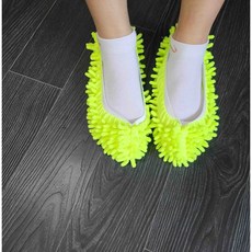 딕셔너리 1+1 쓱쓱 신기만 해도 바닥 청소되는 극세사 슬리퍼, 트렌디 그린, 2개