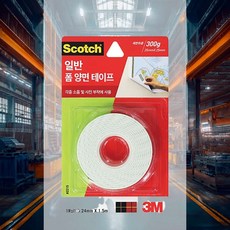 폼 양면테이프 1롤 18mmX1.5M 전시 액자 액세서리 접착 간편한 부착, 1