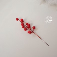 精粹 紅果裝飾枝 新年喜慶擺件, 短枝紅果 （5支入）★
