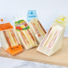 포장지 쿠키 디저트 봉투 비닐 베이킹 샘플 삼각 100매 샌드위치 세트, 투명303폭5.5CM
