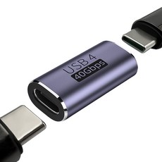 CtoC C타입 USB 4.0 케이블 연결 연장 커플러 8K 고속충전, 1개, 딥 퍼플, 28mm