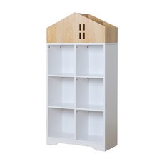 【JUSTBUY】送限量貼紙 層架 置物架 收納櫃 兒童櫃 玩具櫃 書櫃 衣櫃 房屋型六格收納櫃, 豎款-SH0011, 白色, 3