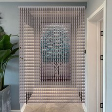 塑料葫蘆珠簾 隔斷裝飾門簾, 輕奢灰色 下單送好禮,80寬1.8米高3.0間距（27條）, 1個