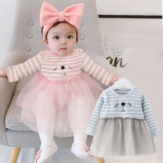 보니또 베이비 니트 튜튜 원피스 아기옷 원피스 간절기 베이비 긴팔 봄 가을 니트 여아 드레스 돌선물