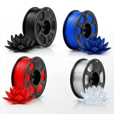 Filajoy3D 고탄력 유연 TPU 필라멘트 1.75mm 250g*4 스풀 세트, 빨강, 파랑, 검정, 투명, TPU4색 250g×4