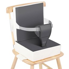 식탁용 주방 의자용 Chrrzl 용 부스터 시트 등받이 및 조절 가능한 스트랩이 있는, Grey+White