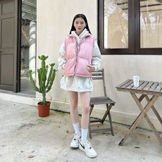 【JES】韓國高磅內鋪棉素面立領麵包背心 馬甲 防風防潑水情侶款