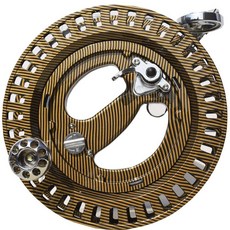 연날리기 전문가용 고급형 릴 스트랩 역회전 방지 회전 핸드브레이크 27cm 금색 탄소 휠+지지대, 1개