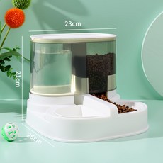 寵物自動餵食器貓碗水糧一體狗狗飲水機貓咪食具貓狗用品跨境批發, 1個, 白色(橢圓):如圖, 1L