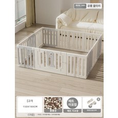 파워쇼퍼 플레이가드 유아 정글짐 안전 아기 울타리, 노르딕 그레이 수납 150 x 180 없음