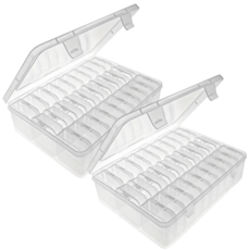 투명 수납 보관함 미니 플라스틱 케이스, 2개, 30칸(T813) 투명