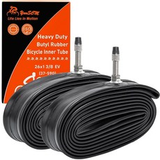 26x1 3/8 튼튼한 자전거 타이어 튜브 2개 EV 영어 밸브 37-590 내부 튜브 26x1 3-8 26 x 1 3/8 자전거 자전거 타이어 튜브와 호환