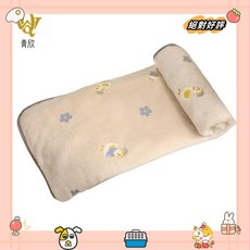 青欣c 狗床毯子 可愛圖案軟溫暖的貓毯子 多功能舒適暖暖的透氣睡墊冬季laiwc, 1個, 獅子,S