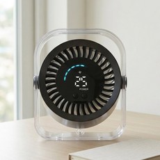 [저소음] 파인큐브 미니 충전식 무소음 100단 탁상용선풍기, 블랙, AIR-CUBE