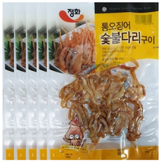 정화식품 통오징어 숯불다리구이 주전부리 맥주안주, 50g, 5개