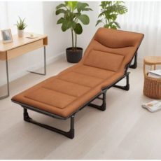 소음적은 접이식침대 사무실 이동식 침대 1인용 침대 그레이 02, 오렌지색