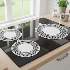 유또 실리콘 인덕션 커버 덮개 보호 매트, 3개, 화이트