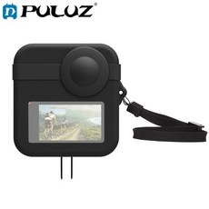 PULUZ 고프로 맥스용 듀얼 렌즈 캡 케이스 커버 및 바디 소프트 고무 프레임 실리콘 강력한 보호 카메라 액