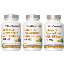 VitaCosmoX 눈영양제 루테인 40mg + 제아잔틴 4mg + 빌베리 400mg 445mg 야채캡슐, 3개, 240정
