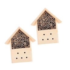 야외 곤충 보호소를 위한 호호페티 나무 벌집 2pcs 정원 꿀벌과 나비를 안전한 서식지를 갖춘 내구성 있는 천연 호텔, 1개