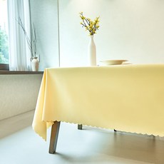 캐프마켓 구김방지 호텔 테이블보 식탁보, 1개, 8인(260 x 180 cm), 베이지+옐로우