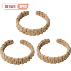 마크라메 커튼 타이백 손으로 짠 면 로프 백타이 스트랩 블라인드 홈 데코용, 1개, 2. Brown-3PCS