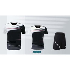 VT運動服 熱銷短袖羽球衣 比賽隊服 羽毛球服 情侶 羽球球衣 短袖套裝 羽球服 羽毛球衣 跑步服 網球衣 羽球褲, 黑白短褲,M, 1個