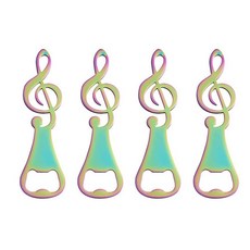 ECLATIS 4피스 음악 맥주 오프너 기타 병따개 노트 병따개 바텐더 병 뚜껑 오프너 애호가를 위한 멋진 특별한 선물 305019, 다채로운 색상