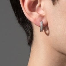 써지컬스틸 큐빅 원터치 링 귀걸이 Swan Bottom
