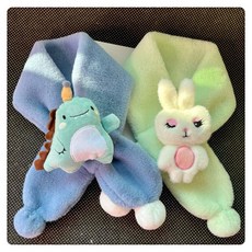 兒童圍巾 可愛圍巾 高顏值圍巾 防風保暖 新款卡通恐龍可愛毛絨圍脖兒童圍巾男女冬季加厚保暖防風寶寶脖套