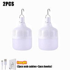 1/2/5/8pcs 높은 전원 LED 빛 충전 비상 램프 야외 휴대용 등불 바베큐 캠핑 검색 전구, 2pcs, 180w