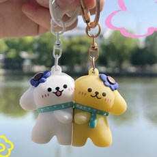 도치코 강아지키링 커플키링 우정키링 자석 반쪽 키링 키링우정템