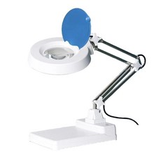led 확대경 스탠드 접이식 탁상 납땜 돋보기 확대판, E. X01-7 127mm 이중렌즈 120