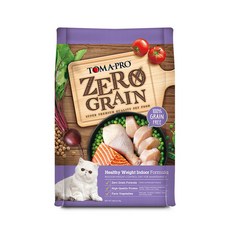 TOMA-PRO ZERO GRAIN 健康體重室內配方 100%無穀, 6.35kg, 1個, 雞肉粉、乾燥豌豆、乾燥鷹嘴豆、豌豆纖維、豌豆蛋白、乾燥馬鈴薯、雞油（以混合生育酚保存）
