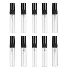 휴대용 유리 스프레이 공병 향수 화장품 샘플 용기 미니 디스펜서, 10개, 블랙5ml