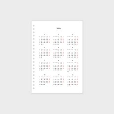 데이스테이션 6공 20공 A5 다이어리 속지 A5 2026 먼슬리, 연결형, 월시작