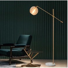 華燈惠後現代輕奢落地燈，北歐簡約客廳金色玻璃圓球落地燈，臥室床頭立燈，提升居家品味, 2