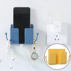 침대옆 무타공 보관함 벽걸이 거치대 리모컨 수납 부착형 홀더 포켓 거실 정리함, 으랏차차홀더, 핑크