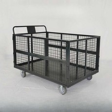 이동식 물류 구르마 트롤리 산업용 대형 짐수레 대차, 두꺼워진 150x75x50 6인치 튼튼한 회색 고무 바, 1개