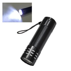 走趣露營 鋁合金迷你手電筒 9LED 緊急照明 電池手電筒 停電必備, 1個