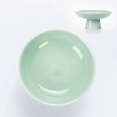 중식당 식당 도자기 화이트 5인치 그릇 도자기 호텔 발이 목이 접시 레스토랑 높은 순백, 1개, AB. 높은 발 과일 접시 - 청자 직경 6.3cm