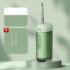 行動式電動沖牙器 小巧潔牙水牙線, 淺綠標配2噴嘴, 如圖所示