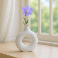 루미 도자기 인테리어 꽃병 화이트 오브제 화병 인테_mdcare26