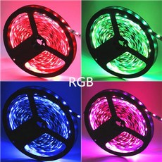 비방수 및 방수 LED 스트립 조명 장식 리본 테이프 자동차 램프 12V 0 5 1 2 3 4 5M 5050 60Leds/m, RGB, 3m Waterproof