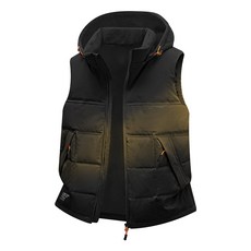 秋冬季韓版潮流可拆卸帽羽絨馬甲 80灰鴨絨保暖背心外套