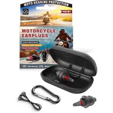 바람 소음 감소 통신 차단 헬멧 아래 편안함 및 청력 손상 방지 제거 25dB 오토바이용 재사용 가능한 귀마개 투어 레이싱 사격용 모터사이클 이어플러그, Black+red, 1개