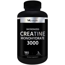 [미국빠른직구] 신제품 마이라이프 내추럴스 마이크로나이즈드 크레아틴 모노하이드레이트 3000 (캡슐), 1개, 180정